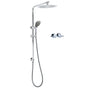 WELS Chrome Dual 10" Slim Rain Shower 5 Modes Handset Turning Mixer Valve Sliding Rail V1233-C4902B22HR005M5C1KSR110CPF0282A