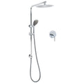 WELS Chrome Dual 10" Slim Rain Shower 5 Modes Handset Mixer Valve Sliding Rail + Twin Taps V1233-C4902B22HR005M5C1KSR110KRD201CR