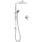 WELS Chrome Dual 10" Slim Rain Shower 5 Modes Handset Mixer Valve Sliding Rail + Twin Taps V1233-C4902B22HR005M5C1KSR110KRD201CR