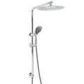 Chrome Dual Shower 12" Slim Rain Head 5 Modes Handheld Sliding Rail Inbuilt Diverter V1233-C4902B22HR005M5C1KSR112