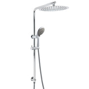 Chrome Dual Shower 12" Slim Rain Head 5 Modes Handheld Sliding Rail Inbuilt Diverter V1233-C4902B22HR005M5C1KSR112