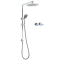 WELS Chrome Round 9" Rain Shower Head 5 Modes Massage Handheld Sliding Rail Set Twin Taps V1233-C4902B22HR005M5C1SR0901CPF0282A