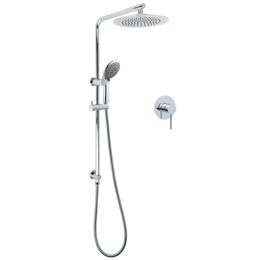WELS Chrome Round 9" Rain Shower Head 5 Modes Massage Handheld Sliding Rail Set Mixer V1233-C4902B22HR005M5C1SR0901KRD201CR