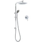 WELS Chrome Round 9" Rain Shower Head 5 Modes Massage Handheld Sliding Rail Set Mixer V1233-C4902B22HR005M5C1SR0901KRD201CR