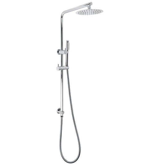 Bathroom Round 8" Rain Shower Head Single Mode Brass Handheld Spray Rail Arm Set V1233-C4902B22HT006CKSR108