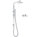 WELS Bathroom Round 8" Rain Shower Head Single Mode Brass Handheld Spray Rail Arm Set Twin Taps V1233-C4902B22HT006CKSR108CPF0282A