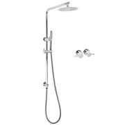 WELS Bathroom Round 8" Rain Shower Head Single Mode Brass Handheld Spray Rail Arm Set Twin Taps V1233-C4902B22HT006CKSR108CPF0282A
