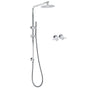 WELS Bathroom Round 8" Rain Shower Head Single Mode Brass Handheld Spray Rail Arm Set Twin Taps V1233-C4902B22HT006CKSR108CPF0282A