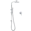 WELS Bathroom Round 8" Rain Shower Head Single Mode Brass Handheld Spray Rail Arm Set Mixer V1233-C4902B22HT006CKSR108KRD201CR