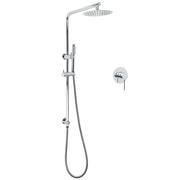 WELS Bathroom Round 8" Rain Shower Head Single Mode Brass Handheld Spray Rail Arm Set Mixer V1233-C4902B22HT006CKSR108KRD201CR