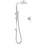 WELS Bathroom Round 8" Rain Shower Head Single Mode Brass Handheld Spray Rail Arm Set Mixer V1233-C4902B22HT006CKSR108KRD201CR