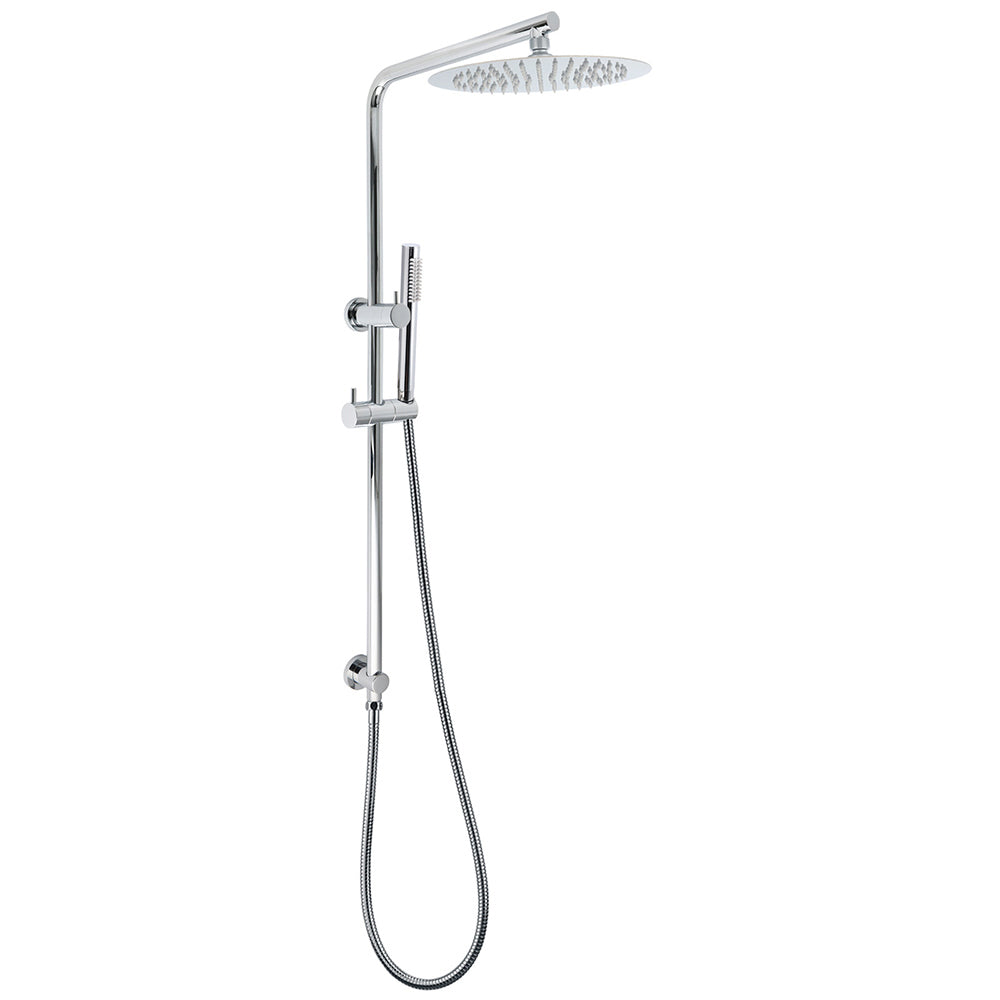 WELS 2 In 1 Shower Head Set Sliding Rail 3 Mode Handheld Arm 10" Round Chrome V1233-C4902B22HT006CKSR110