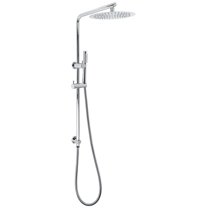 WELS 2 In 1 Shower Head Set Sliding Rail 3 Mode Handheld Arm 10" Round Chrome V1233-C4902B22HT006CKSR110