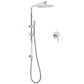 WELS 2 In 1 Shower Head Set Sliding Rail 3 Mode Handheld Arm 10" Round Chrome Mixer V1233-C4902B22HT006CKSR110KRD201CR