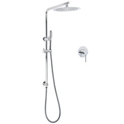 WELS 2 In 1 Shower Head Set Sliding Rail 3 Mode Handheld Arm 10" Round Chrome Mixer V1233-C4902B22HT006CKSR110KRD201CR