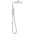 12" Rainfall + Brass Handheld Twin Shower Heads Rail Diverter Arm Round Set V1233-C4902B22HT006CKSR112