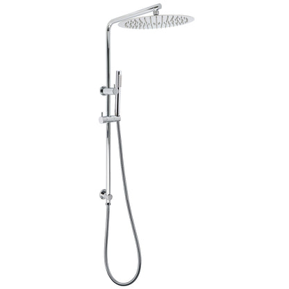 12" Rainfall + Brass Handheld Twin Shower Heads Rail Diverter Arm Round Set V1233-C4902B22HT006CKSR112