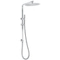 12" Rainfall + Brass Handheld Twin Shower Heads Rail Diverter Arm Round Set V1233-C4902B22HT006CKSR112