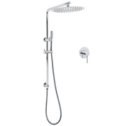 WELS 12" Rainfall + Brass Handheld Twin Shower Heads Rail Diverter Arm Round Mixer Set V1233-C4902B22HT006CKSR112KRD201CR