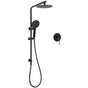 WELS Matt Black Round 2in1 8" Shower Head Sliding Rail Arm 3 Modes Handheld Mixer Set V1233-C4902B22PHR002M4CBKSR108BKRD201B