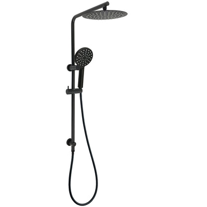 Matt Black 10" Shower Rain Head Handheld Silde Wall Arm Rail Dual Bath Set V1233-C4902B22PHR002M4CBKSR110B