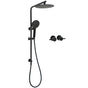 WELS Matt Black 10" Shower Rain Head Handheld Silde Wall Arm Rail Dual Set Twin Taps V1233-C4902B22PHR002M4CBKSR110BCPF0282ABK
