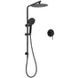 WELS Matt Black 10" Shower Rain Head Handheld Silde Wall Arm Rail Dual Set Mixer V1233-C4902B22PHR002M4CBKSR110BKRD201B