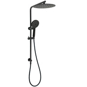 Matt Black Dual Shower 12" Large Shower Rain Head + Handheld Silde Wall Rail Set V1233-C4902B22PHR002M4CBKSR112B