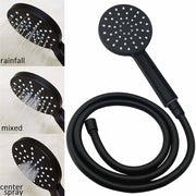 Matt Black Dual Shower 12" Large Shower Rain Head + Handheld Silde Wall Rail Set V1233-C4902B22PHR002M4CBKSR112B