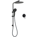 WELS Matt Black Dual Shower 12" Large Shower Rain Head + Handheld Silde Wall Rail Mixer Set V1233-C4902B22PHR002M4CBKSR112BKRD201B
