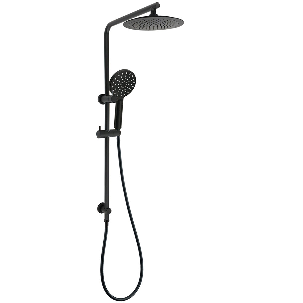 Matt Black 2in1 Round 9" Rainfall Shower Head & 3 Modes Handheld Silde Rail Set V1233-C4902B22PHR002M4CBSR0901B