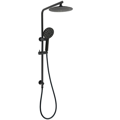 Matt Black 2in1 Round 9" Rainfall Shower Head & 3 Modes Handheld Silde Rail Set V1233-C4902B22PHR002M4CBSR0901B