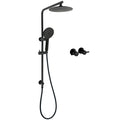WELS Matt Black 2in1 Round 9" Rainfall Shower Head & 3 Modes Handheld Silde Rail Taps Set V1233-C4902B22PHR002M4CBSR0901BCPF0282ABK