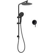 WELS Matt Black 2in1 Round 9" Rainfall Shower Head & 3 Modes Handheld Silde Rail Mixer Set V1233-C4902B22PHR002M4CBSR0901BKRD201B