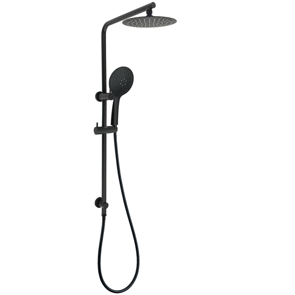 Matt Black Round 8" Shower Head Sliding Rail Arm 3 Modes Handheld Arm Dual Combo V1233-C4902B22PHR003M4CBKSR108B