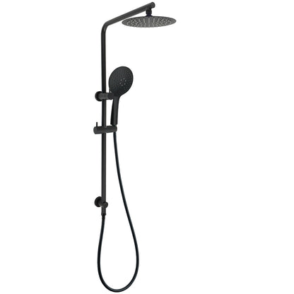 Matt Black Round 8" Shower Head Sliding Rail Arm 3 Modes Handheld Arm Dual Combo V1233-C4902B22PHR003M4CBKSR108B