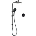 Matt Black Round 8" Shower Head Sliding Rail Arm 3 Modes Handheld Arm Dual Combo + Mixer V1233-C4902B22PHR003M4CBKSR108BKRD201B
