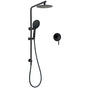 Matt Black Round 8" Shower Head Sliding Rail Arm 3 Modes Handheld Arm Dual Combo + Mixer V1233-C4902B22PHR003M4CBKSR108BKRD201B