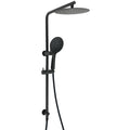 Matt Black Twin Shower Head 3 Modes Handheld 2in1 Wall Rail Arm Round 10 Inch V1233-C4902B22PHR003M4CBKSR110B
