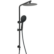 Matt Black Twin Shower Head 3 Modes Handheld 2in1 Wall Rail Arm Round 10 Inch V1233-C4902B22PHR003M4CBKSR110B