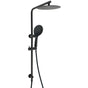 Matt Black Twin Shower Head 3 Modes Handheld 2in1 Wall Rail Arm Round 10 Inch V1233-C4902B22PHR003M4CBKSR110B