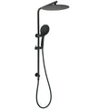 Matt Black Shower Set 12" Large Rain Head Handheld Sliding Rail Arm Round WELS V1233-C4902B22PHR003M4CBKSR112B