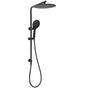 Matt Black Shower Set 12" Large Rain Head Handheld Sliding Rail Arm Round WELS V1233-C4902B22PHR003M4CBKSR112B