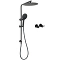 WELS Matt Black Shower Set 12" Large Rain Head Handheld Sliding Rail Arm Round Taps V1233-C4902B22PHR003M4CBKSR112BCPF0282ABK