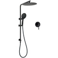 WELS Matt Black Shower Set 12" Large Rain Head Handheld Sliding Rail Arm Round Mixer V1233-C4902B22PHR003M4CBKSR112BKRD201B
