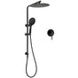 WELS Matt Black Shower Set 12" Large Rain Head Handheld Sliding Rail Arm Round Mixer V1233-C4902B22PHR003M4CBKSR112BKRD201B