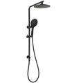 Matt Black Round 9" Rainfall Head Handheld Sliding Rail Wall Arm Dual Shower Set V1233-C4902B22PHR003M4CBSR0901B