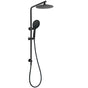 Matt Black Round 9" Rainfall Head Handheld Sliding Rail Wall Arm Dual Shower Set V1233-C4902B22PHR003M4CBSR0901B