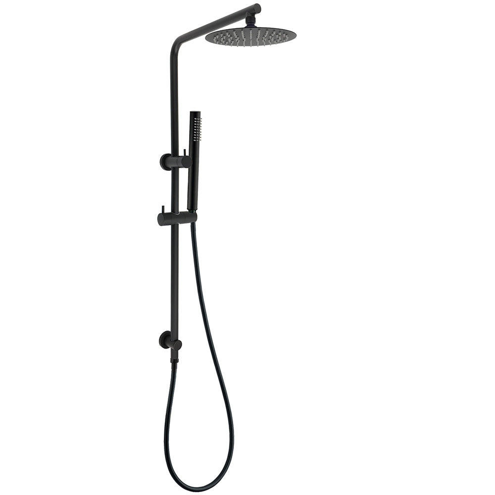 Matt Black Round 8" Rain Shower Head 3 Mode Handheld 2 in 1 Wall Arm Set V1233-C4902B22PHT006CBKSR108B