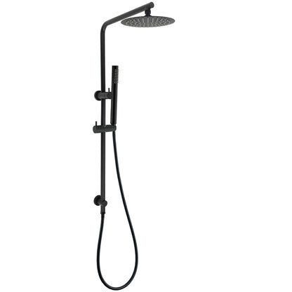 Matt Black Round 8" Rain Shower Head 3 Mode Handheld 2 in 1 Wall Arm Set V1233-C4902B22PHT006CBKSR108B